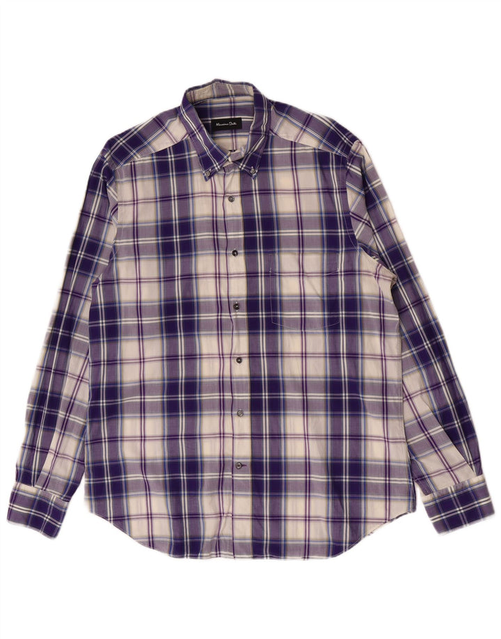 Camisa Massimo Dutti Hombre Large Cuadros Morados