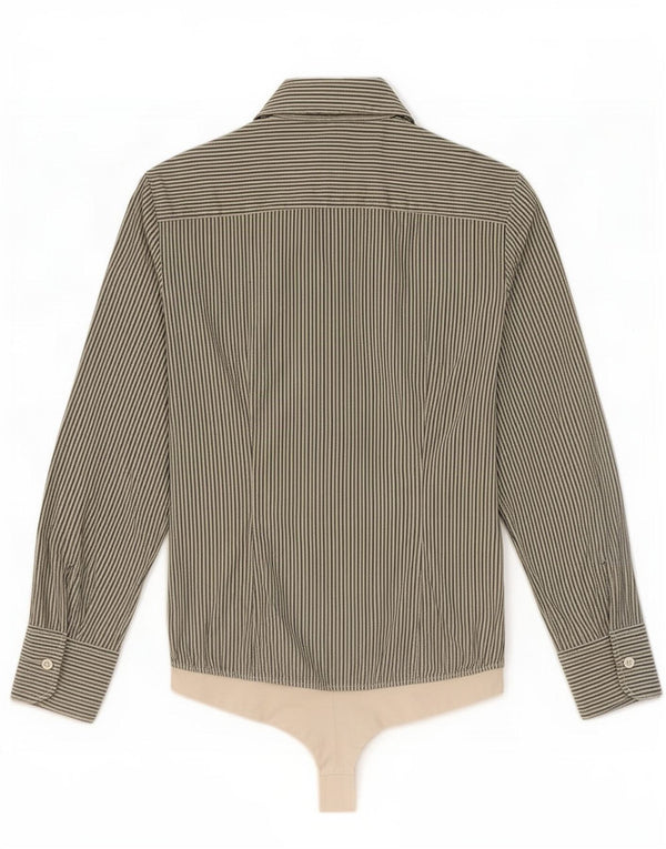 Benetton Body Camisero De Mujer ES 40 Pequeño De Algodón A Rayas Verdes