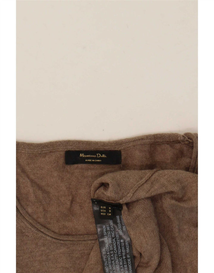 Massimo Dutti Jersey de Cuello Redondo para Mujer UK 10 Small Brown