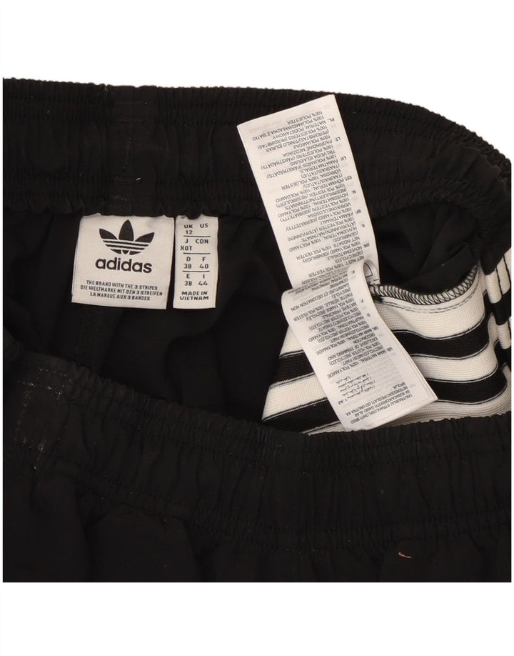 ADIDAS Pantalones cortos deportivos para mujer UK 12 Mediano Negro Poliéster