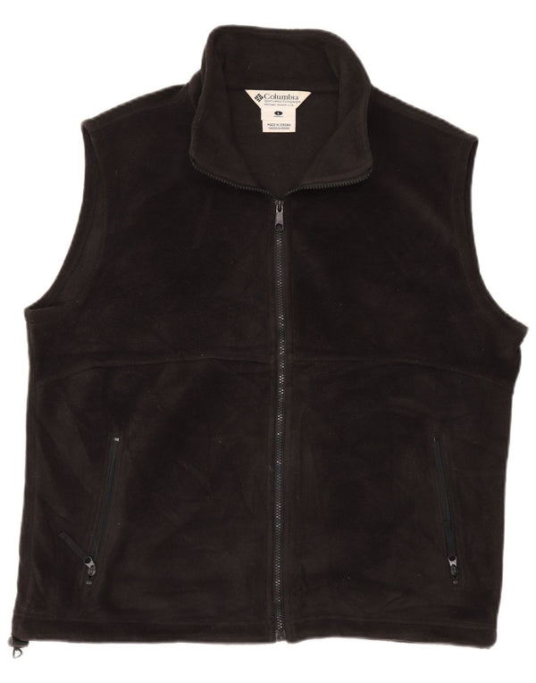 COLUMBIA Chaleco polar para mujer UK 46 Grande Poliéster negro