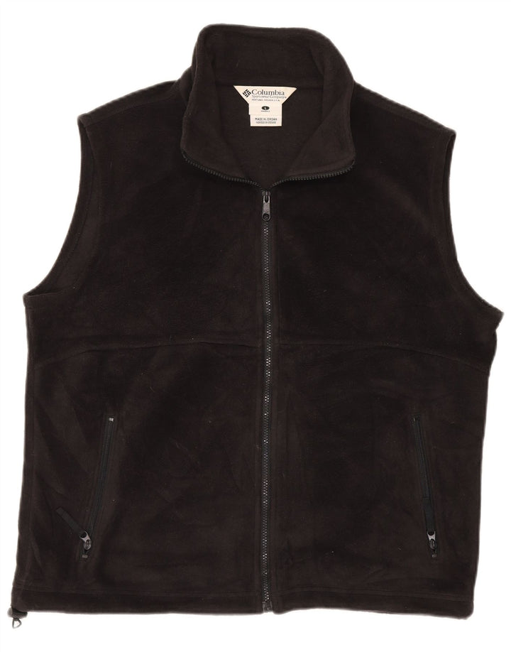 COLUMBIA Chaleco polar para mujer UK 46 Grande Poliéster negro