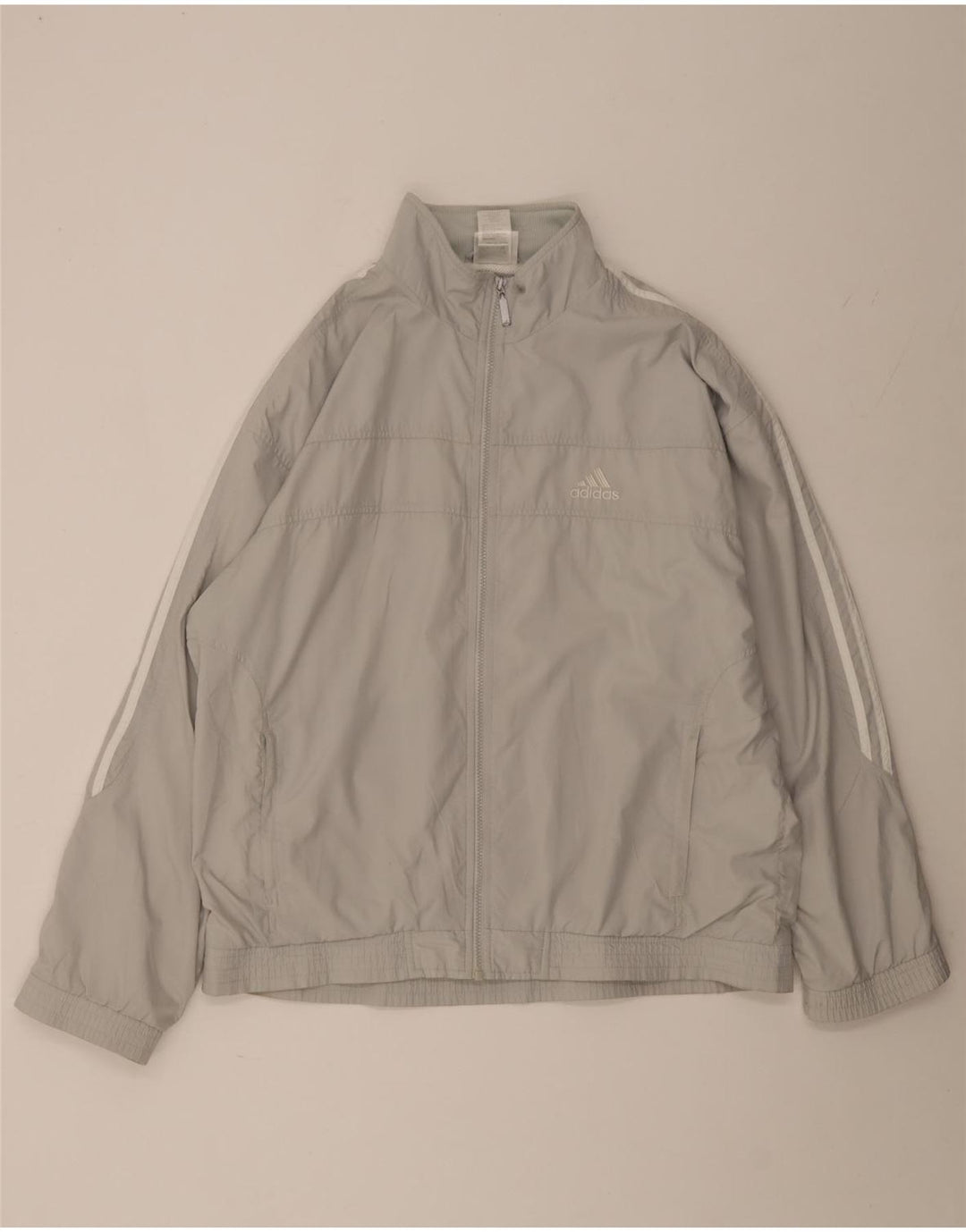 Adidas - Chaqueta de chándal para hombre, talla 42/44, poliéster gris grande