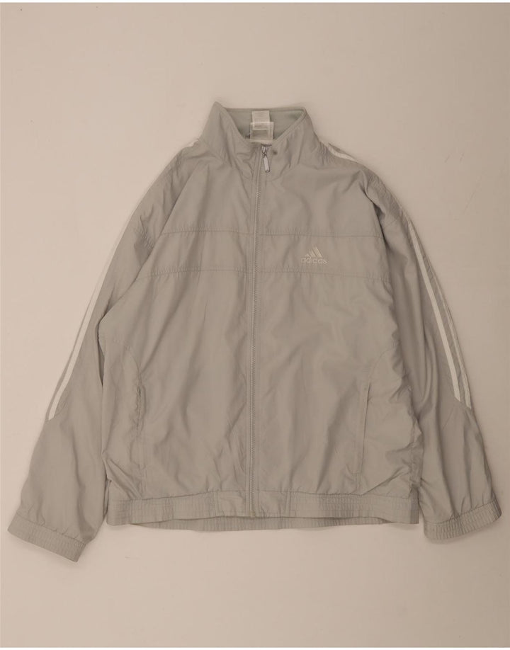 Adidas - Chaqueta de chándal para hombre, talla 42/44, poliéster gris grande