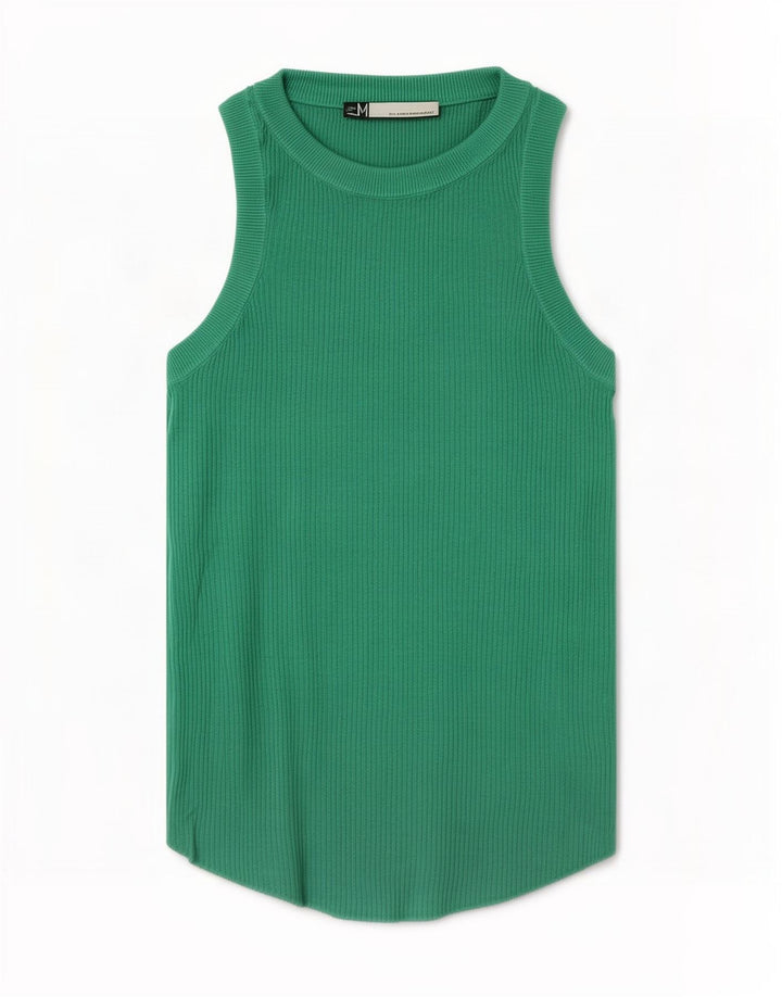 Zara Mujer Chaleco Top UK 42 Viscosa Verde Medio