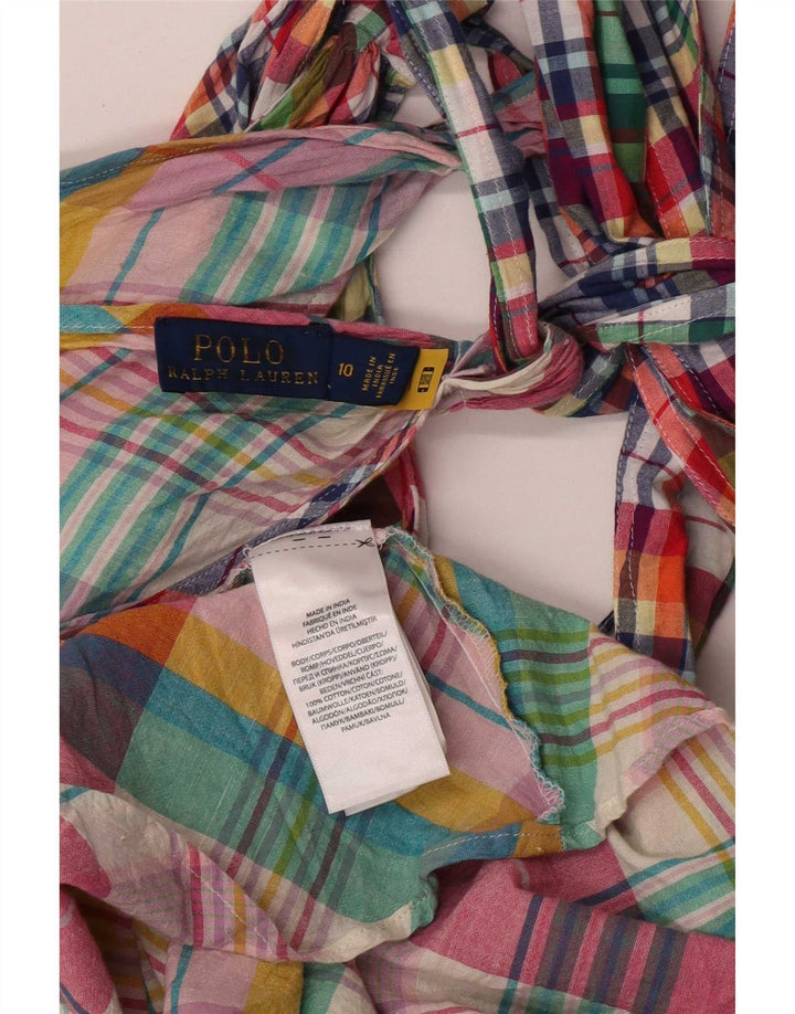 Polo Ralph Lauren vestido halter para mujer US 10 grande multicolor patchwork