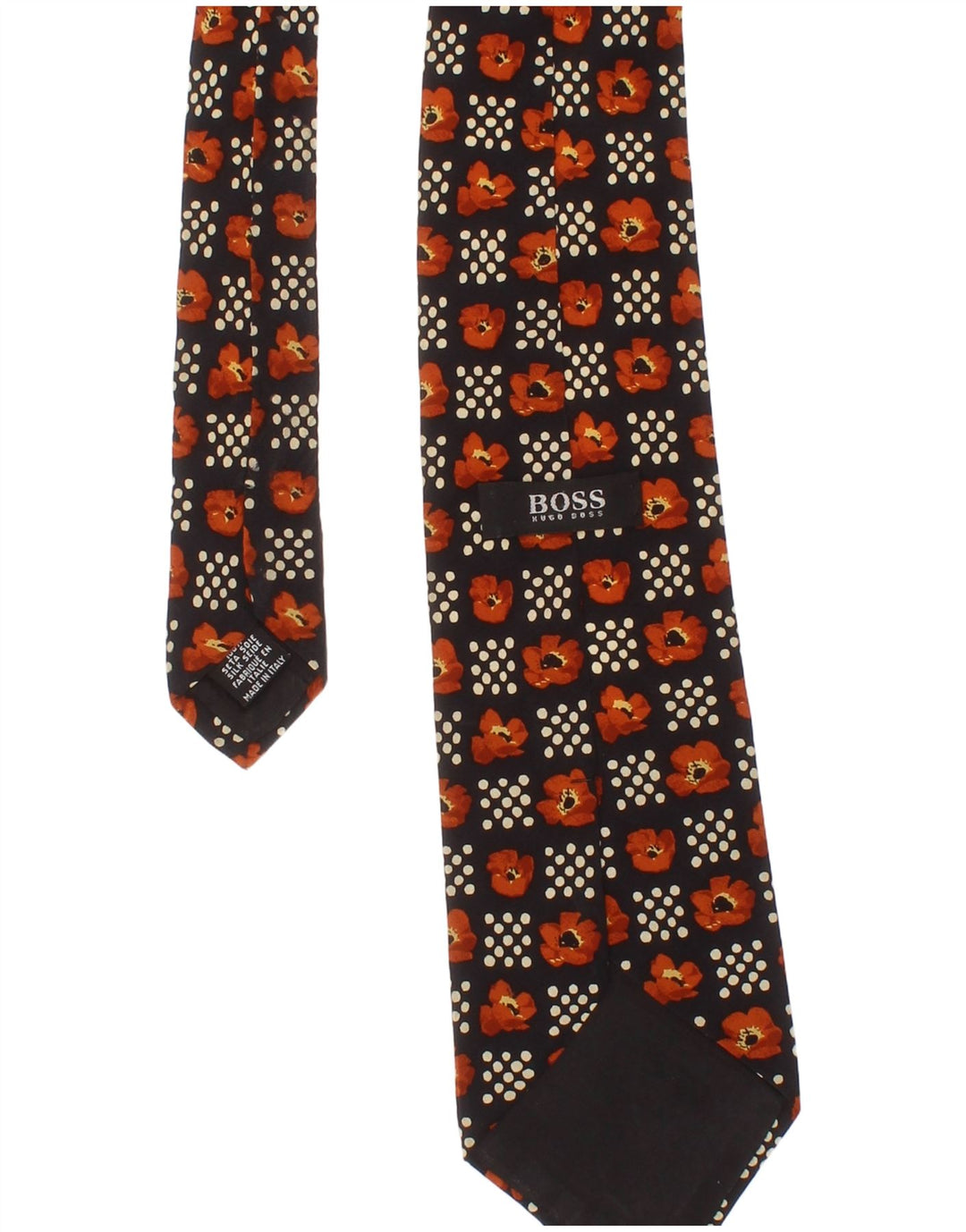 Corbata Hugo Boss para hombre Talla única Seda floral negra Clásica