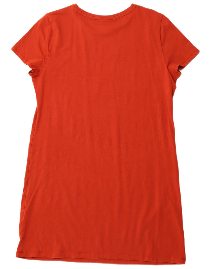 TOMMY HILFIGER Vestido camisero gráfico para mujer UK 40 XL Algodón naranja