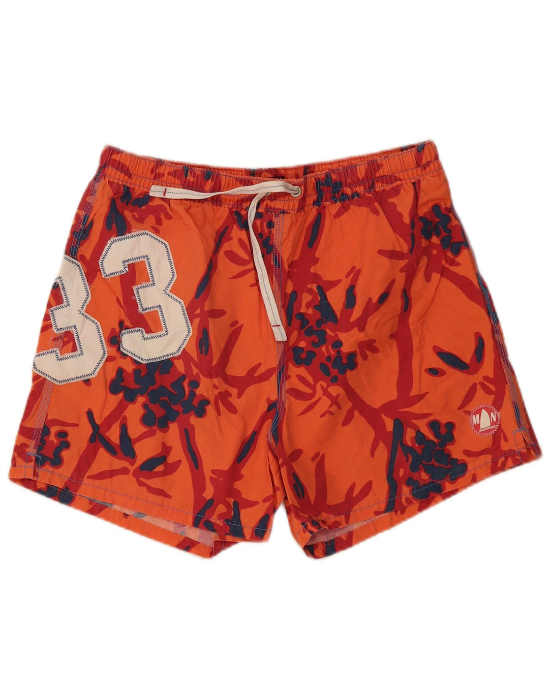 Murphy & Nye Bañador con estampado gráfico para hombre, talla grande, algodón naranja