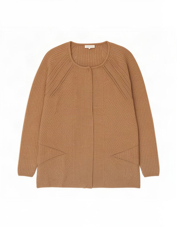 Marks & Spencer Suéter tipo cárdigan para mujer UK 46 Large Viscosa beige