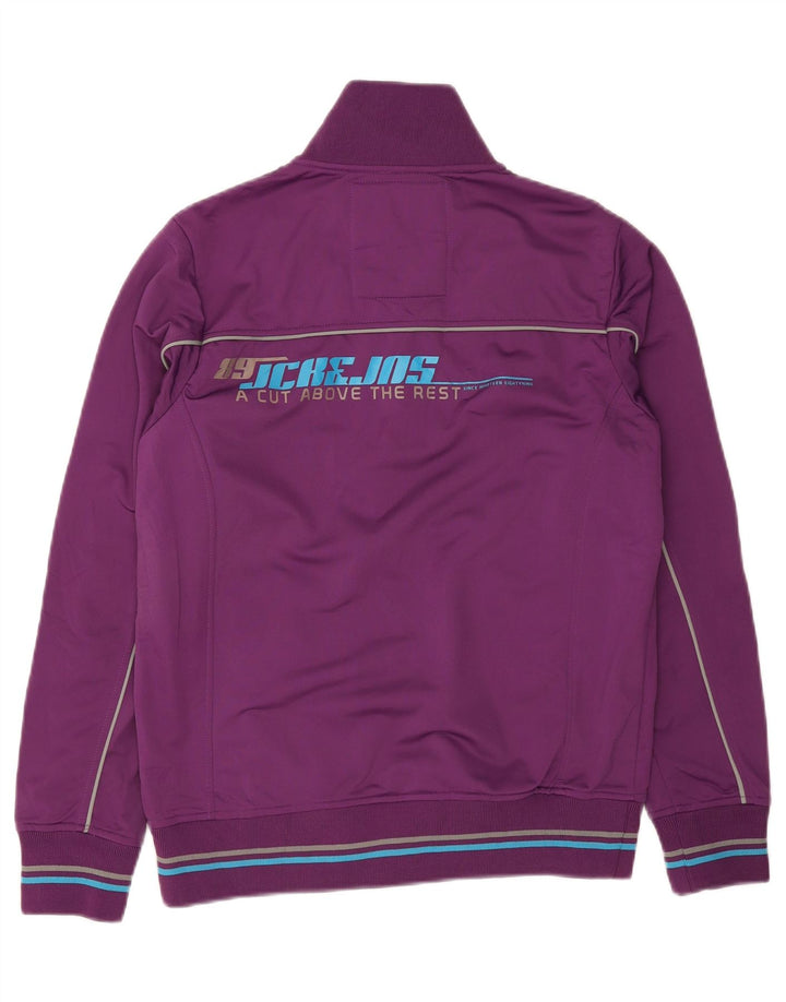JACK & JONES Mens Graphic Tracksuit Top Jacket Large Purple Polyester