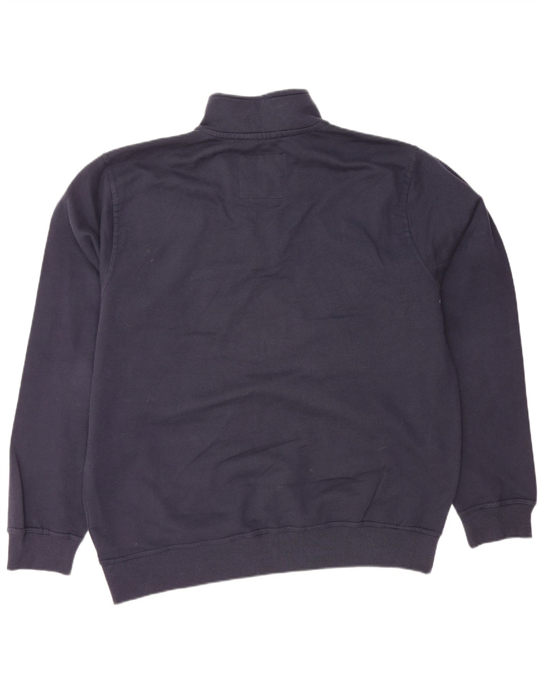 CREW CLOTHING Sudadera con cuello y cremallera para hombre Jersey 2XL Algodón azul marino