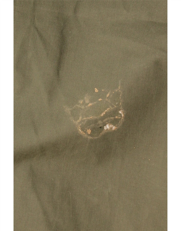 VINTAGE Chaqueta militar con capucha para hombre Reino Unido 42 XL Caqui