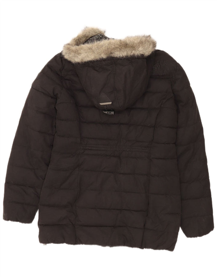 Superdry Chaqueta Acolchada Con Capucha Para Mujer UK 44 Grande Poliéster Negro