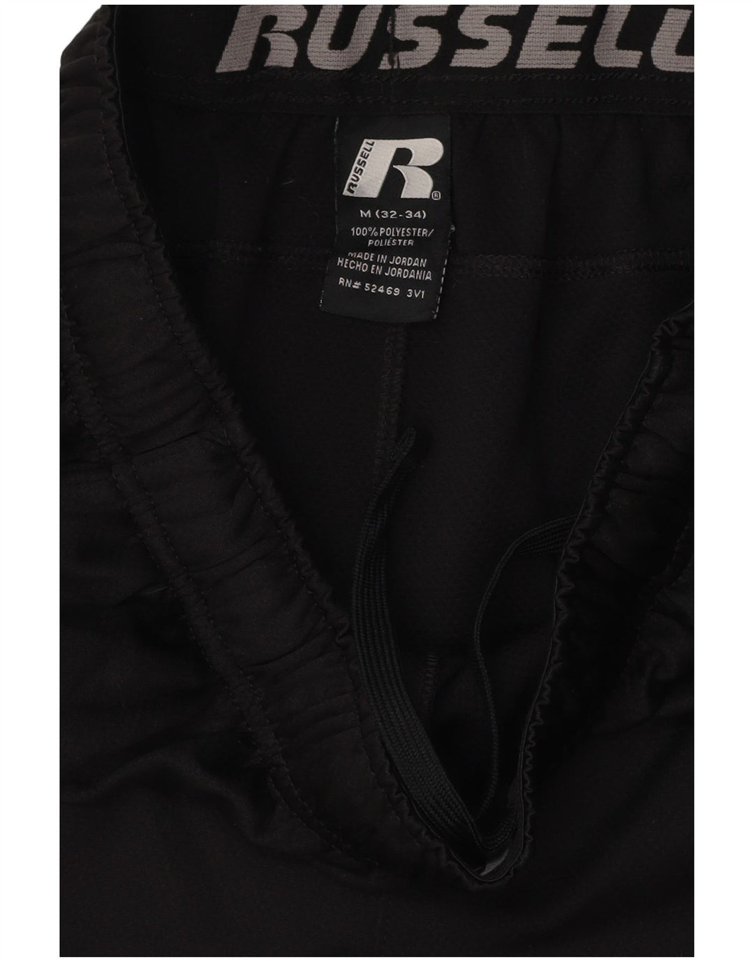 RUSSELL ATHLETIC Pantalones cortos deportivos para hombre Poliéster color block mediano negro