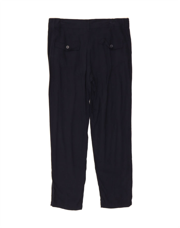 BENETTON Womens Pegged Cropped Trousers IT 42 Medium W30 L26 Navy Blue Vintage Benetton and Second-Hand Benetton from Messina Hembry 