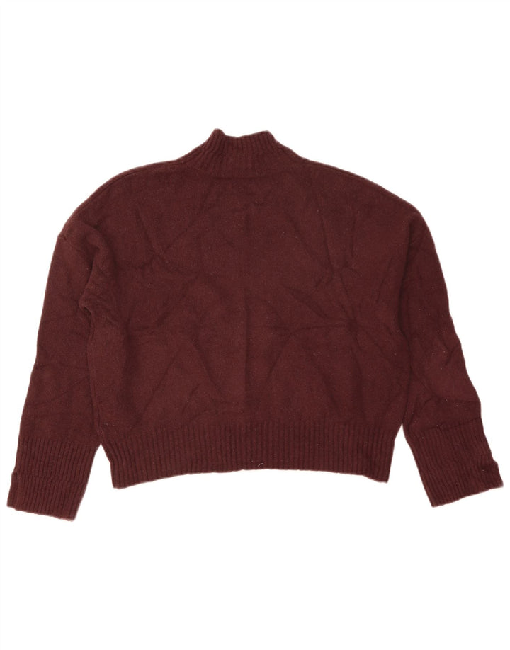 Whistles Jersey corto con cuello de tortuga para mujer, talla 40, lana granate mediana
