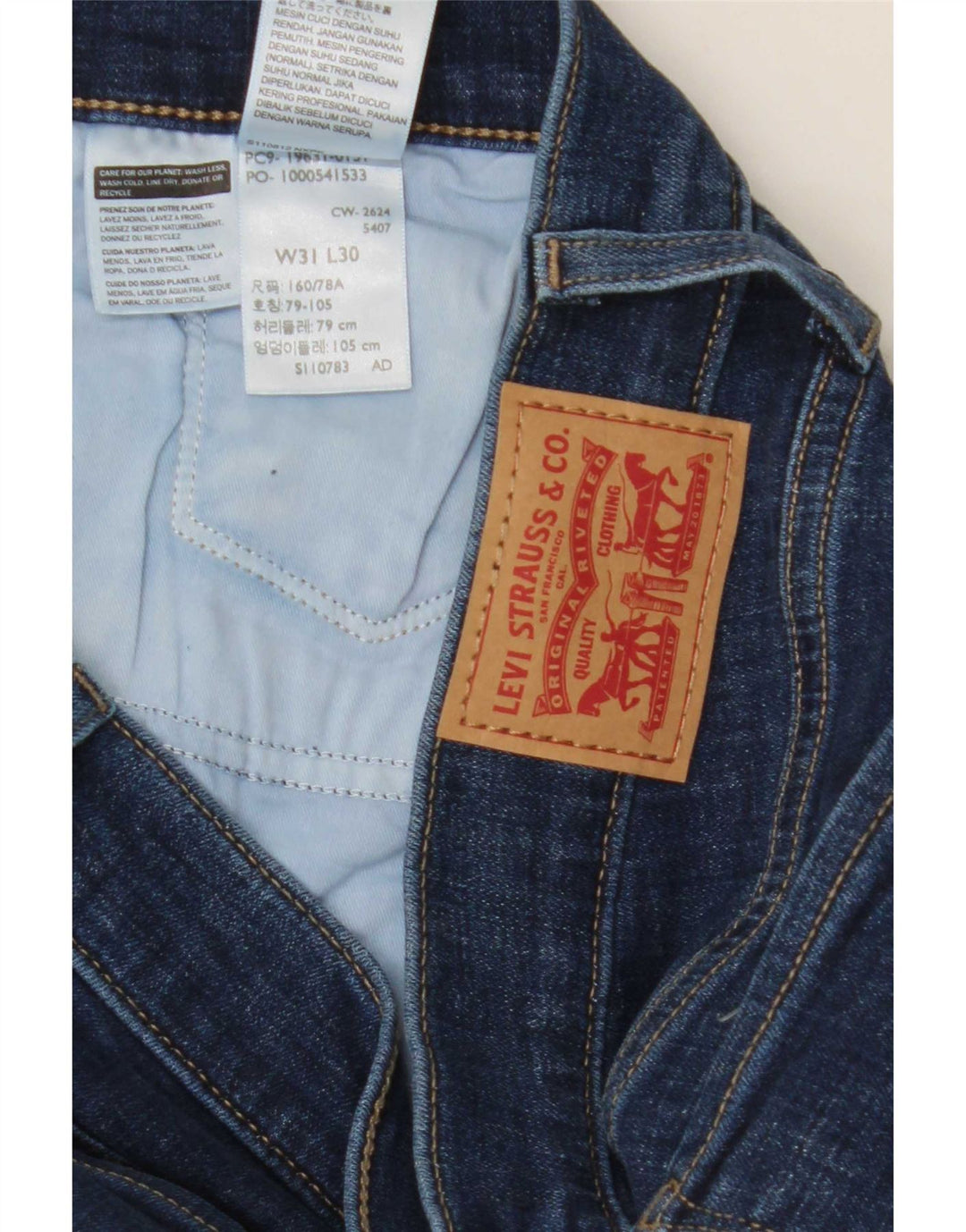 Levi's Mujer 314 Shaping Straight Jeans W31 L30 Algodón Azul