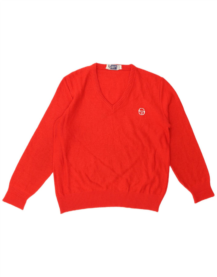 SERGIO TACCHINI Jersey con cuello en V para mujer UK 44 Grande Rojo