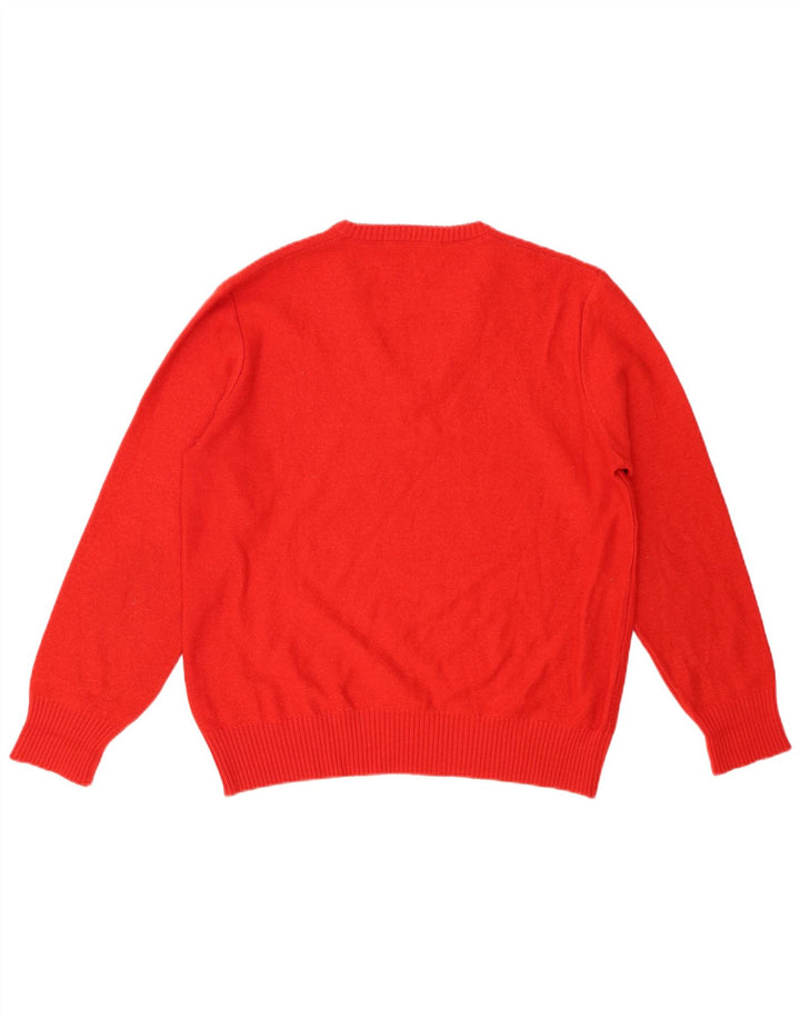 SERGIO TACCHINI Jersey con cuello en V para mujer UK 44 Grande Rojo