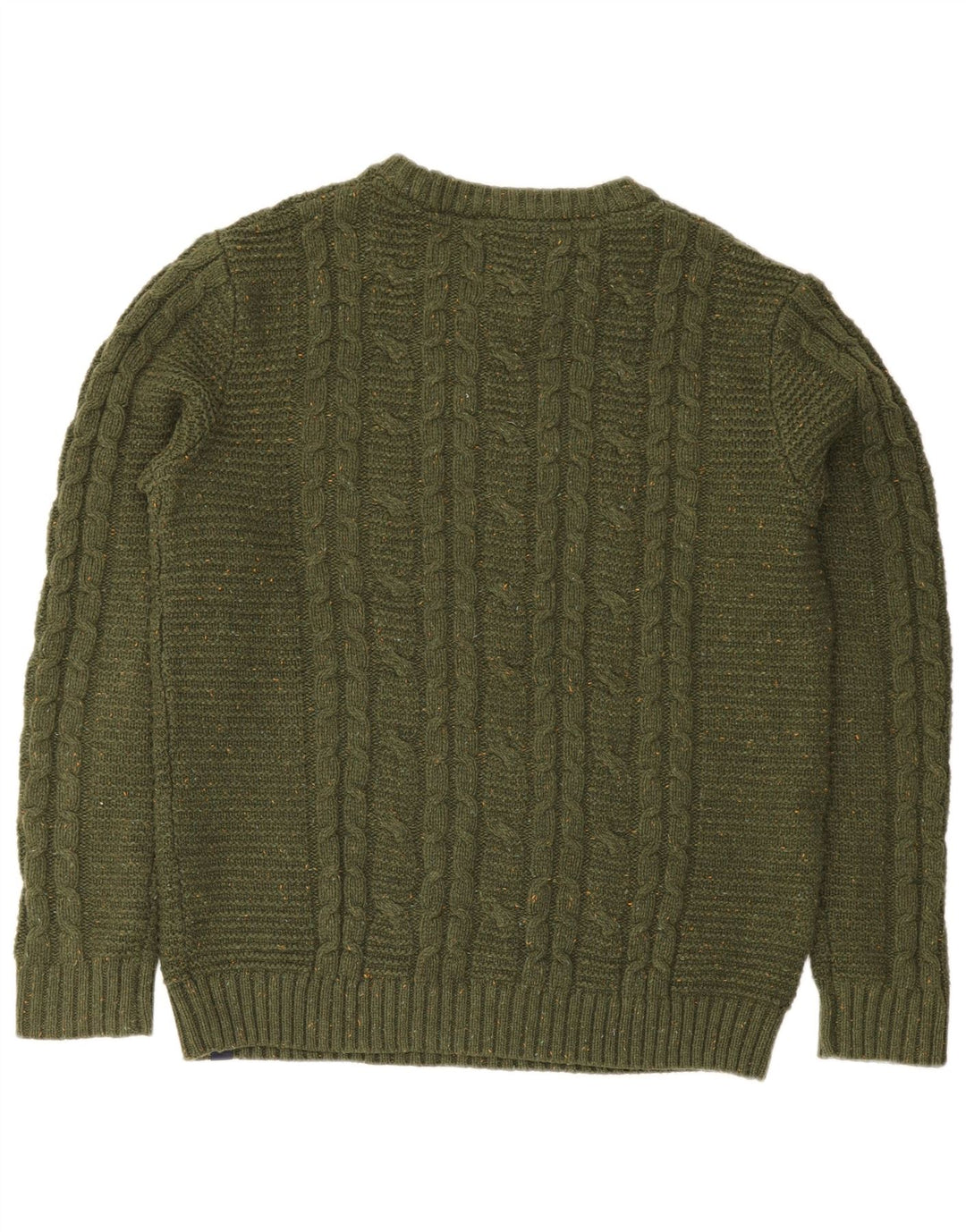 Jersey de hombre con cuello redondo de Fat Face de lana moteada verde grande