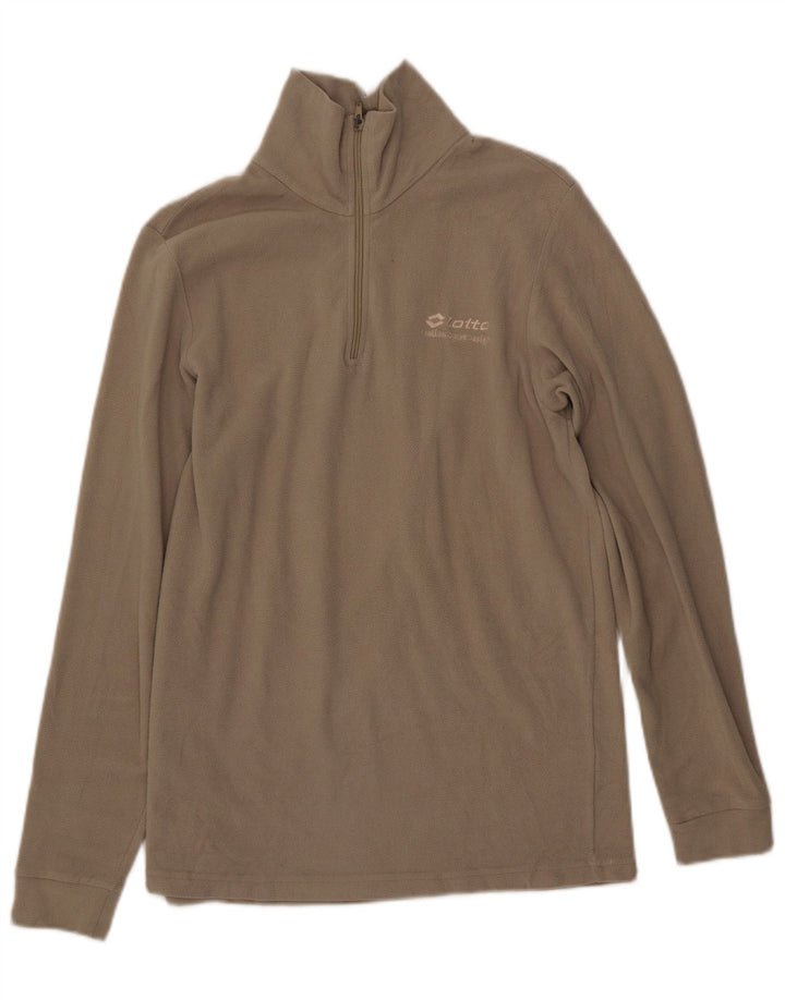 LOTTO Hombre Jersey De Forro Polar Con Cremallera Y Cuello Medio Beige