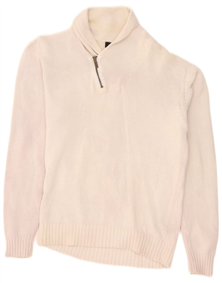 Zara Jersey tipo jersey con cuello chal para hombre Medium Off White