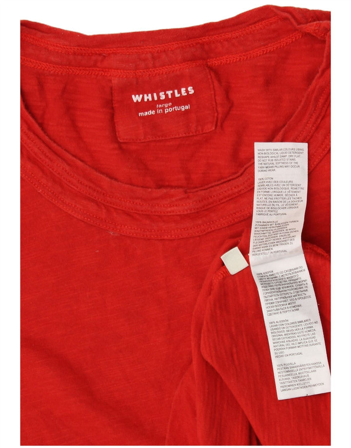 Whistle Camiseta corta para mujer Top UK 44 Grande Algodón rojo