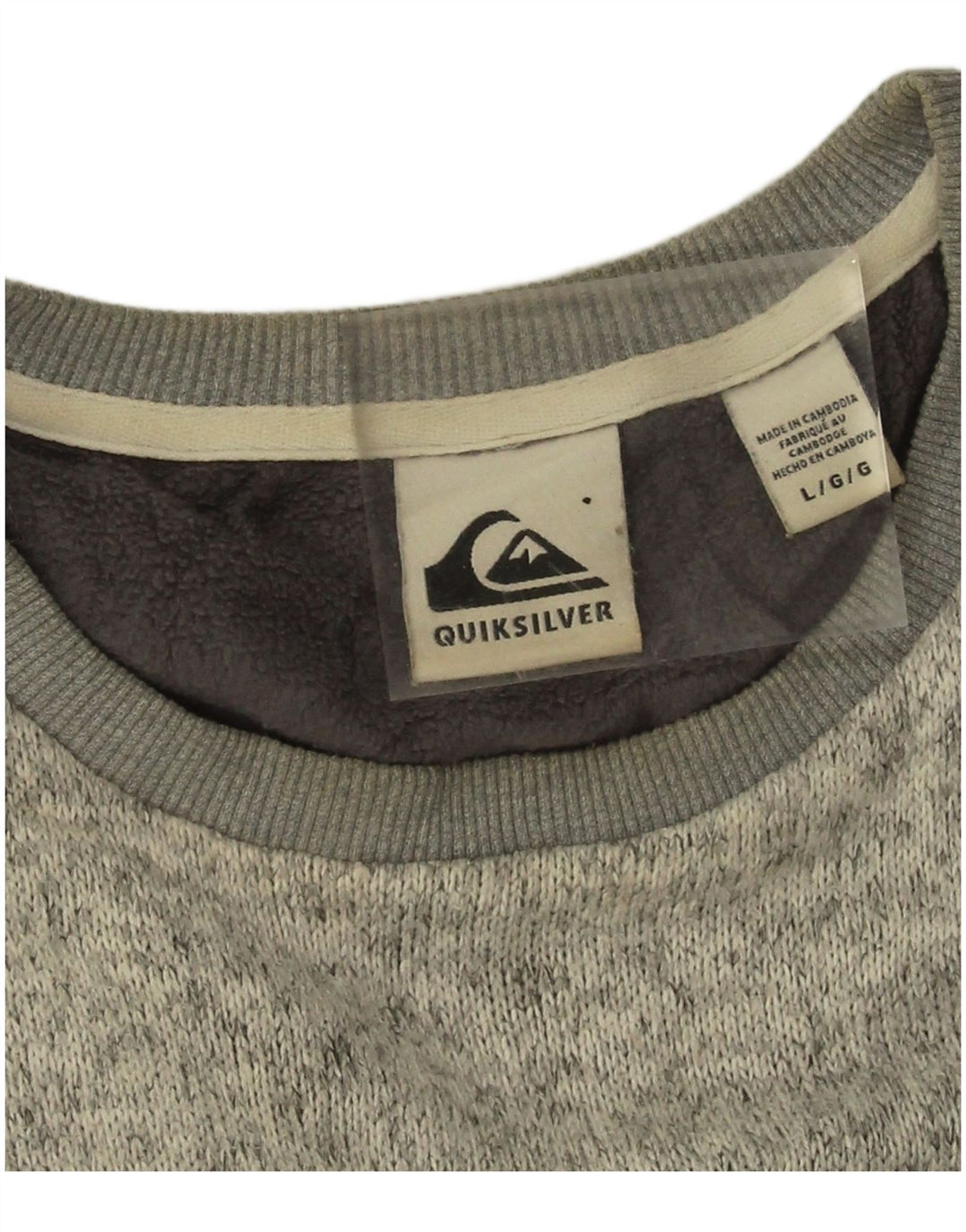 Quiksilver Hombre Sudadera Jumper Large Gris Moteado Poliéster
