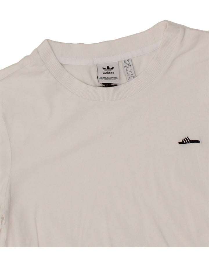 ADIDAS Womens T-Shirt Top UK 14 Medium White Cotton Vintage Adidas and Second-Hand Adidas from Messina Hembry 