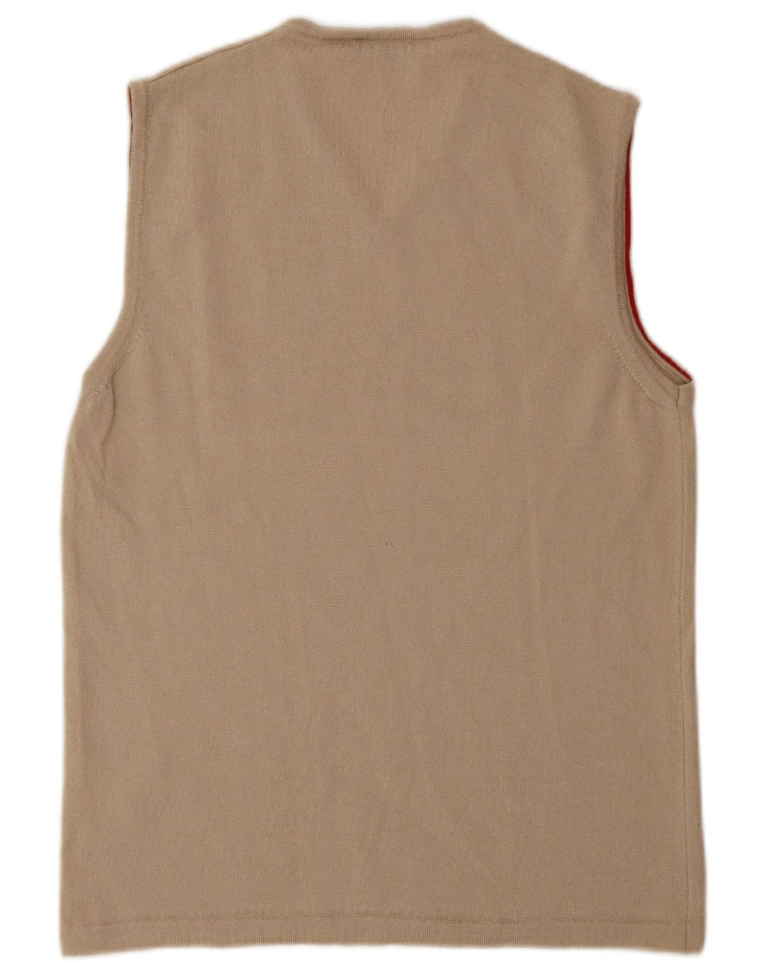 HUGO BOSS Hombre Chaleco Tank Top Large Beige Lana Virgen