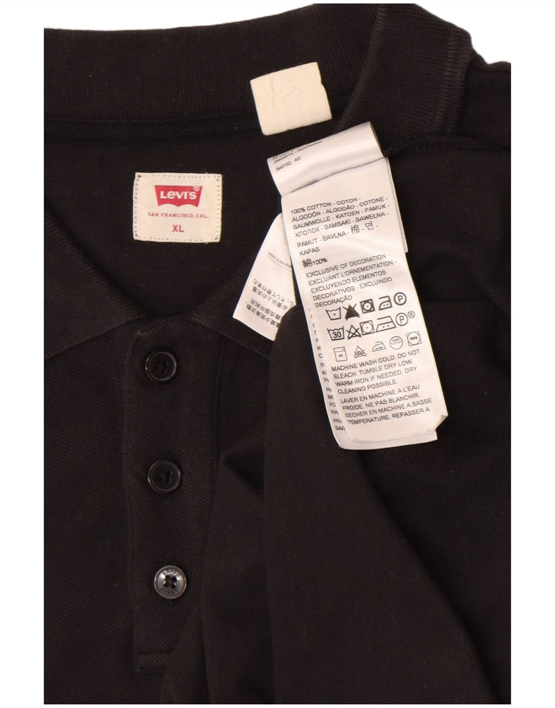 Levi's Polo Hombre XL Algodón Negro