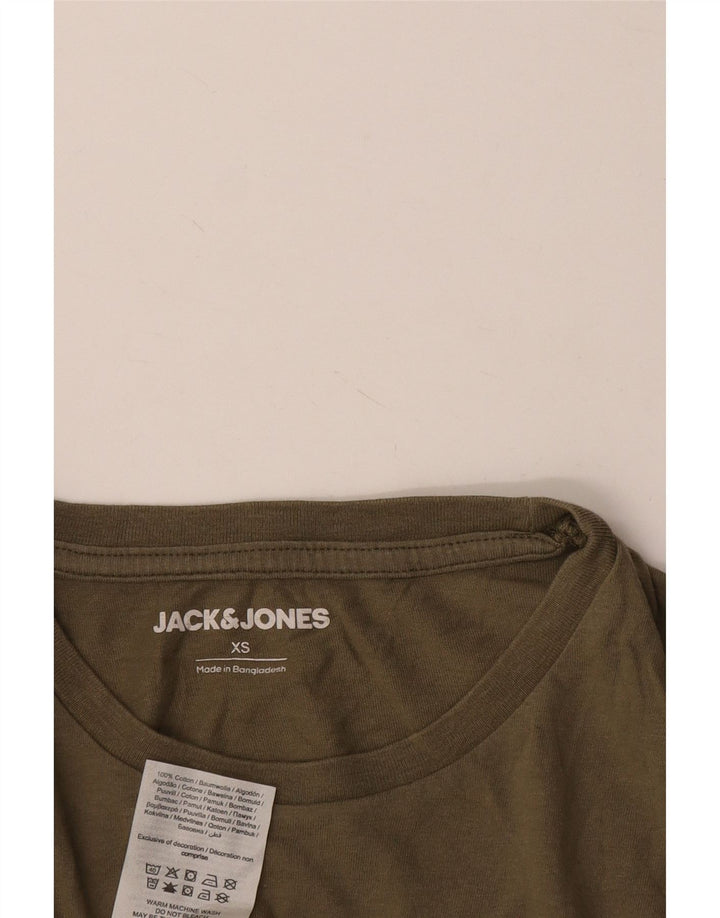 JACK & JONES Hombre Camiseta Manga Larga XS Algodón Caqui