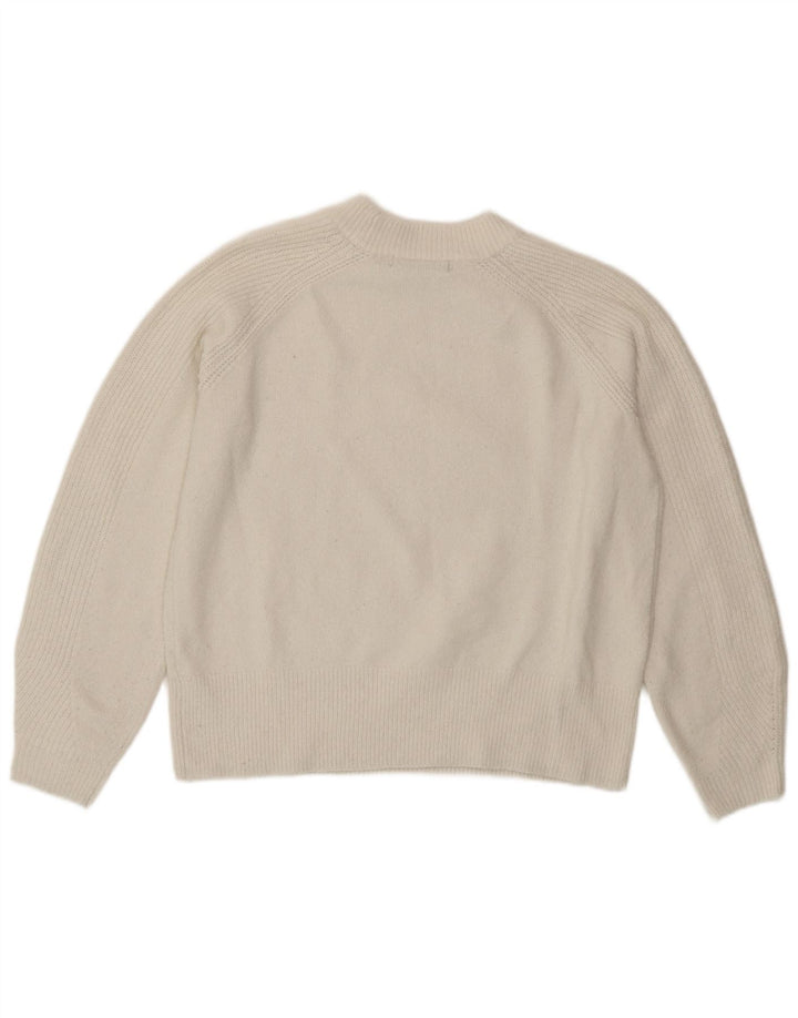 Marks & Spencer - Jersey de cuello redondo para mujer, talla 40, acrílico blanco mediano