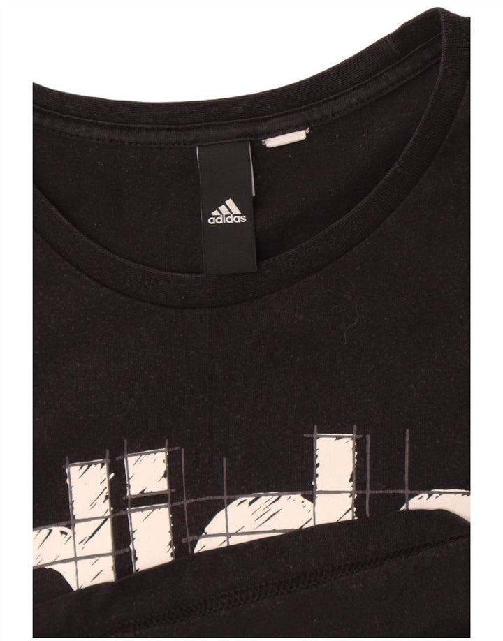 Adidas - Camiseta gráfica para hombre, talla grande, color negro