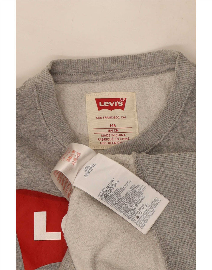 Levi's Sudadera gráfica para niños 13-14 años Algodón moteado gris