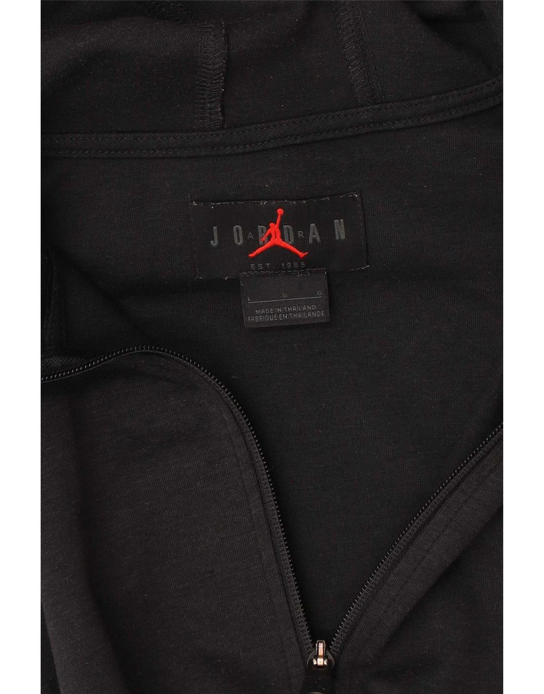 Jordan - Sudadera con capucha para hombre con cremallera, talla grande, color negro
