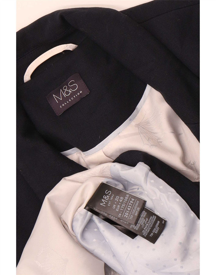 Marks & Spencer Chaqueta tipo blazer con 1 botón para mujer UK 20 2XL Poliéster azul marino