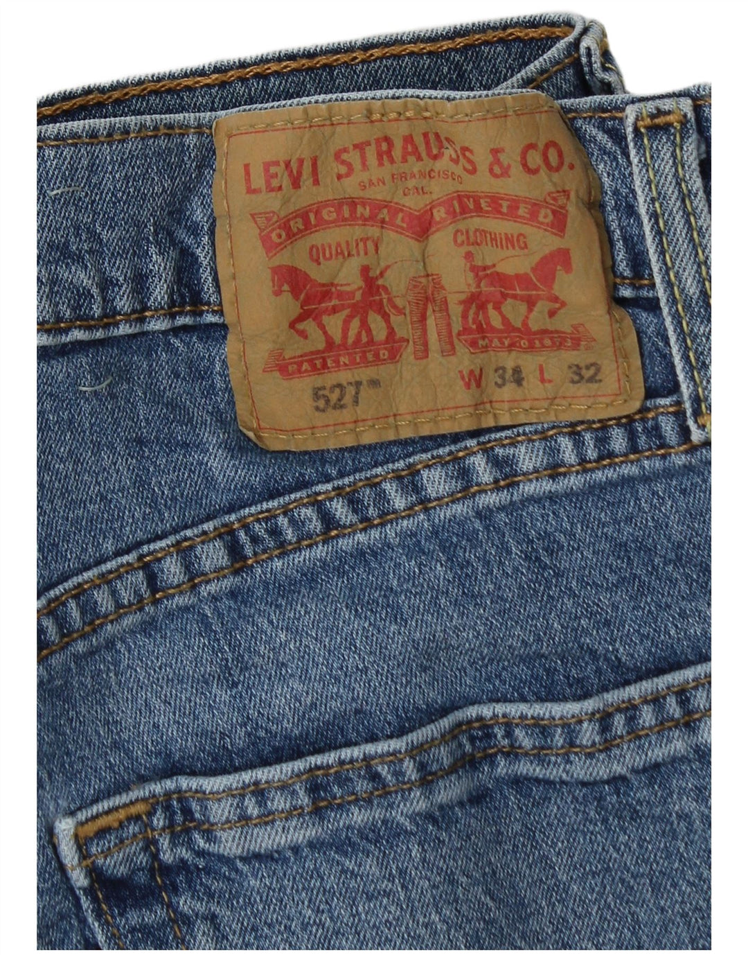 LEVI'S Mens 527 pantalones cortos de mezclilla W34 algodón azul grande
