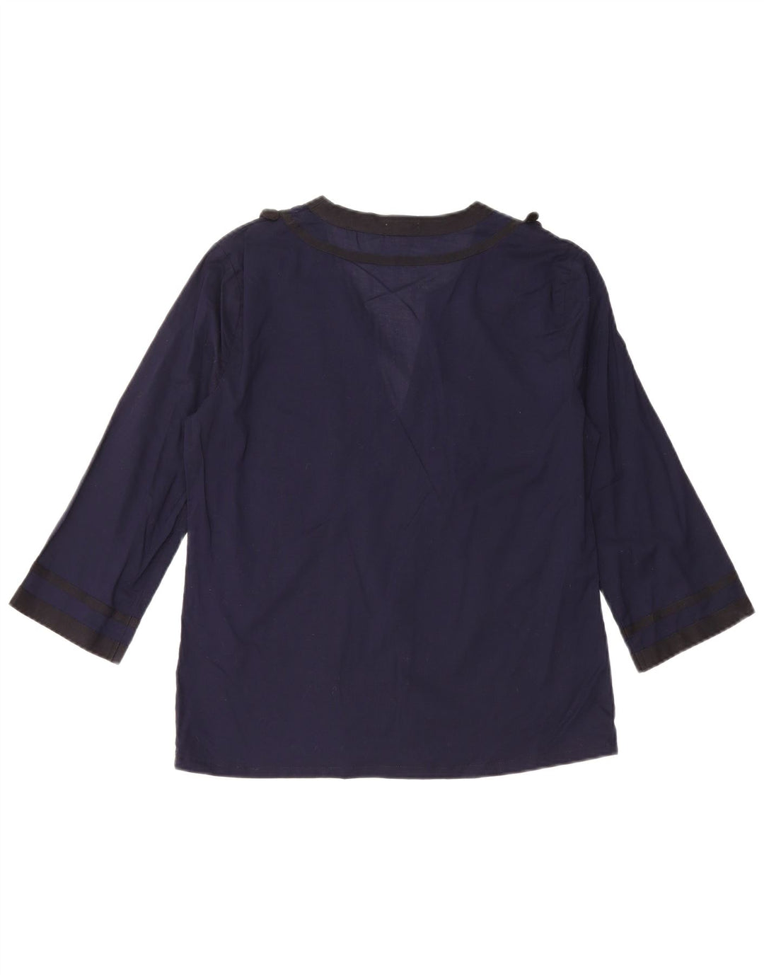 J. CREW Blusa extragrande de manga 3/4 para mujer UK 6 XS Algodón azul marino
