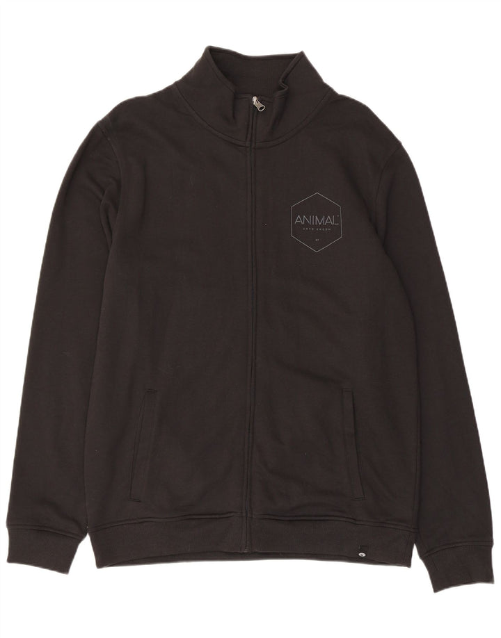 Animal Mens Chándal Top Chaqueta Grande Algodón Negro