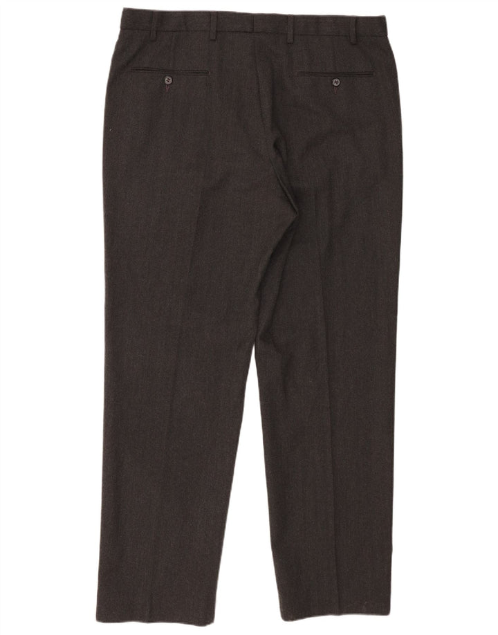 Marks & Spencer Pantalón de traje recto para hombre W38 L31 Algodón gris