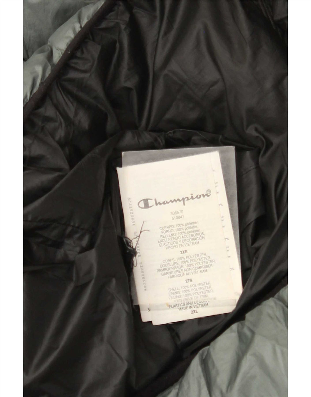 Champion Chaqueta Acolchada Con Capucha Para Mujer UK 20 2XL Verde Poliéster