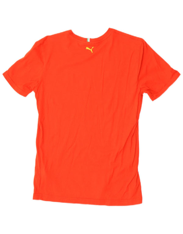 Puma Mens Ferrari Graphic Camiseta Top Pequeño Algodón Rojo