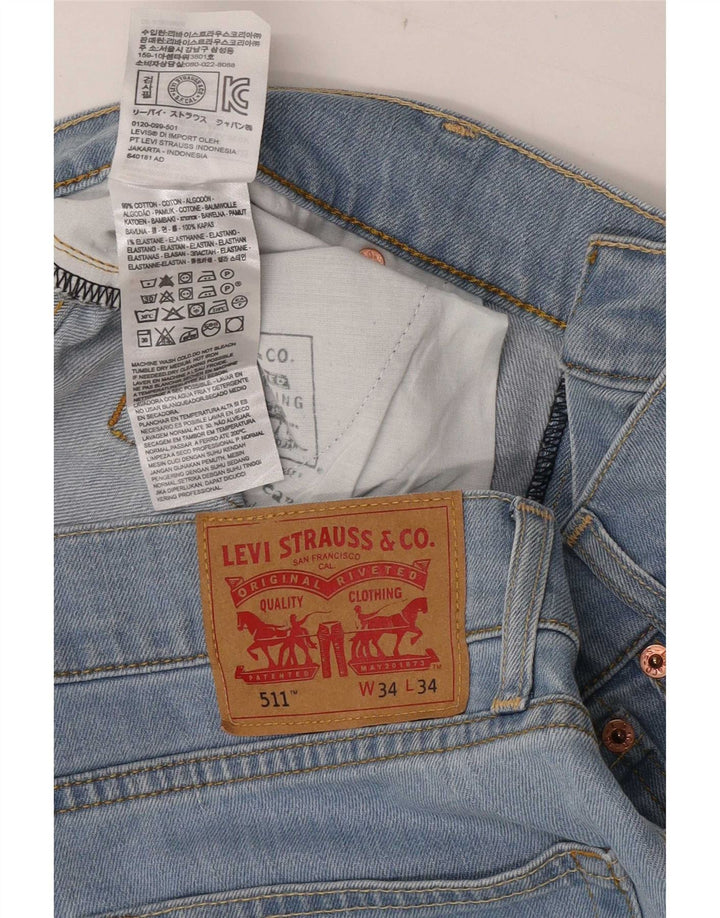 Levi's Mujer 511 Slim Jeans W34 L27 Algodón Azul
