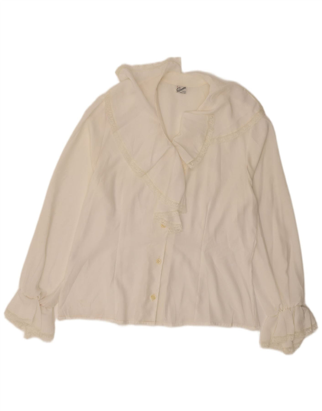 Primavera Firenze Blusa extragrande para mujer UK 46 Poliéster blanco grande