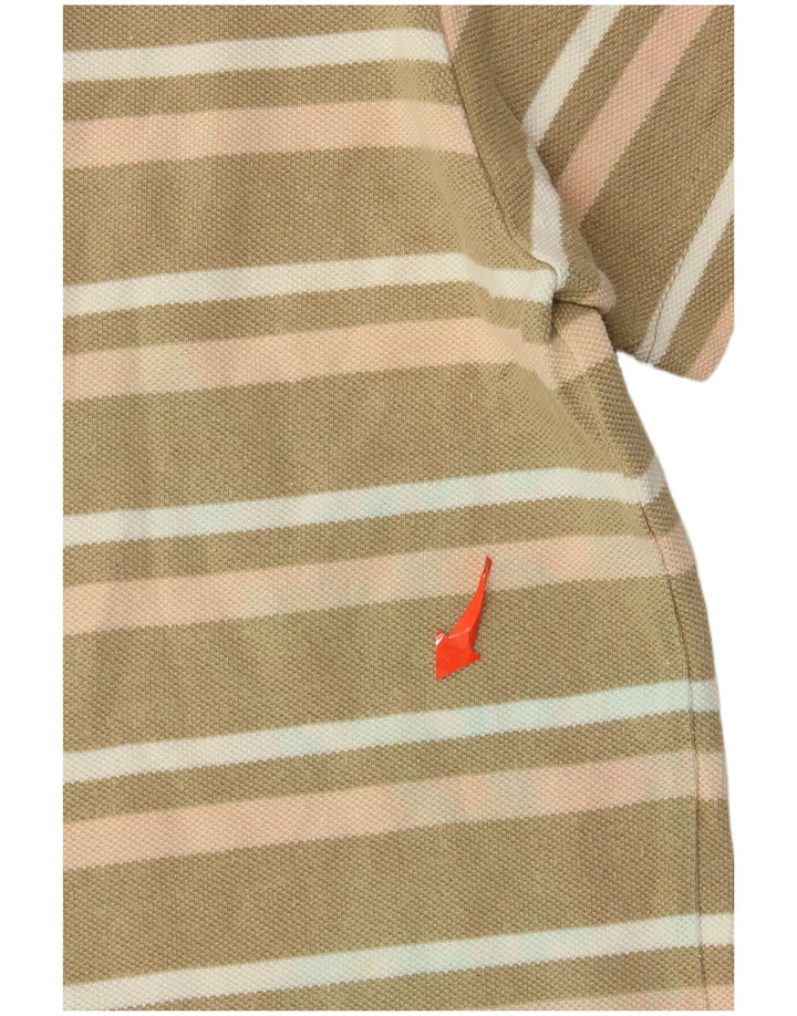 Wrangler Polo Para Hombre De Algodón A Rayas Caqui Grande