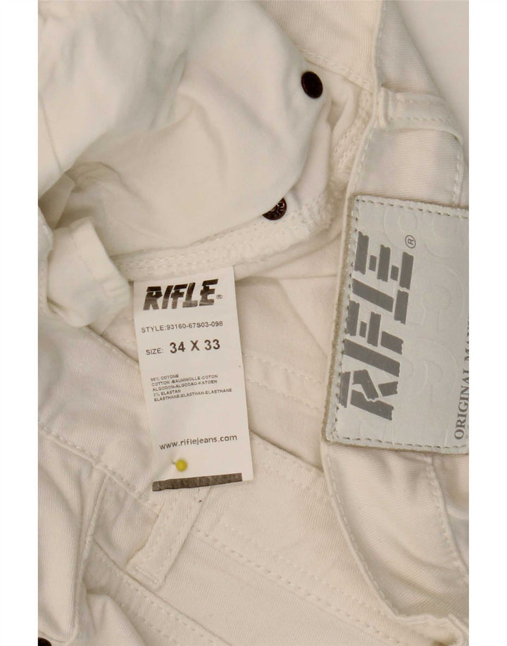 Vaqueros rectos para mujer Rifle W34 L28 Algodón blanco