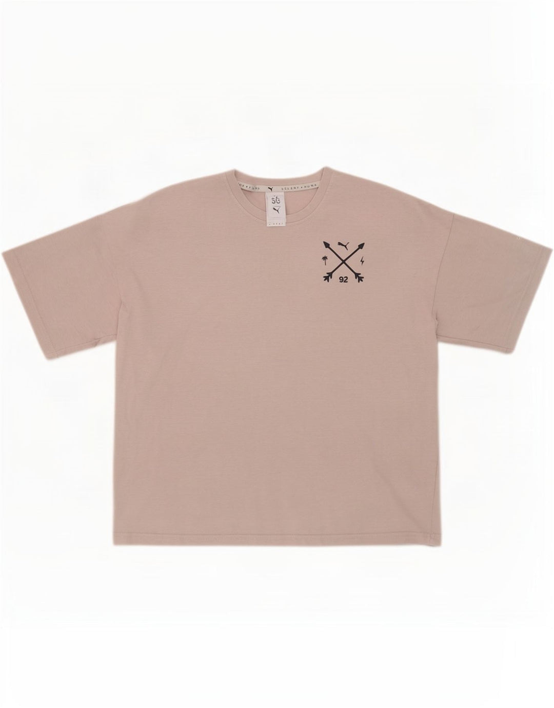 Puma Mujer Selena Camiseta Gráfica Extragrande Top UK 12 Gris Medio