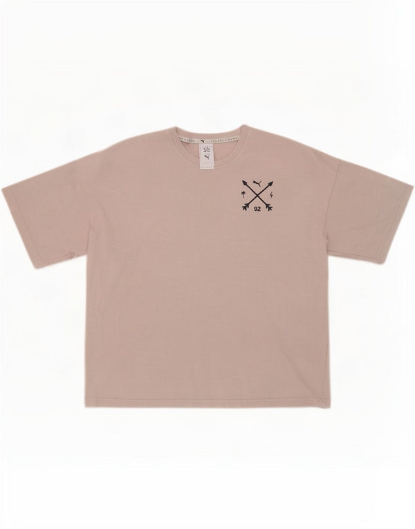 Puma Mujer Selena Camiseta Gráfica Extragrande Top UK 12 Gris Medio